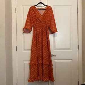 V Neck Tunic Maxi Dress